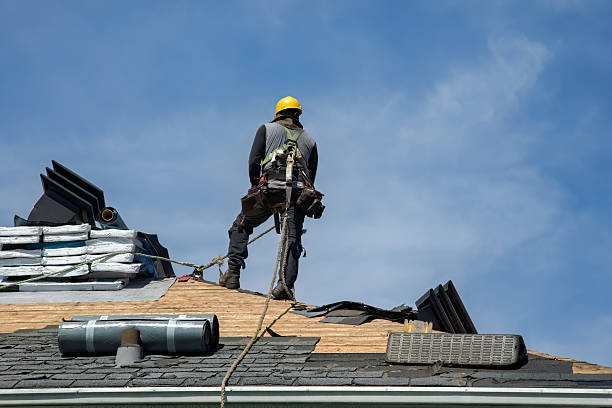 Professional Gutter Installation technician working in Strasburg, ND